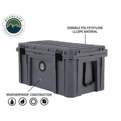 D.B.S.  - Dark Grey 169 QT Dry Box with Wheels, Drain, and Bottle Opener