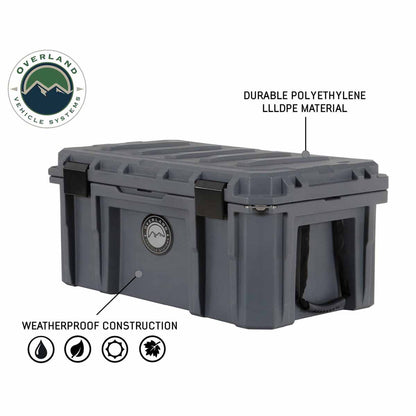 D.B.S.  - Dark Grey 95 QT Dry Box with Wheels, Drain, and Bottle Opener