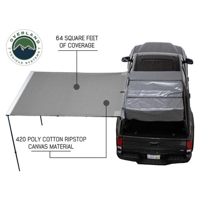 HD Nomadic 2.5 - Awning, 8.0' Long, Grey Body, Green Trim & Black Travel Cover