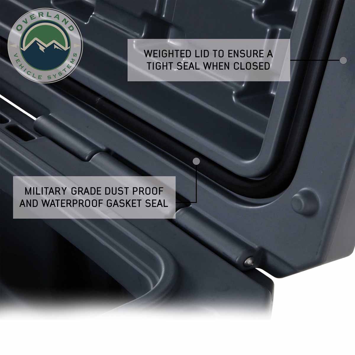 D.B.S.  - Dark Grey 117 QT Dry Box with Wheels, Drain, and Bottle Opener