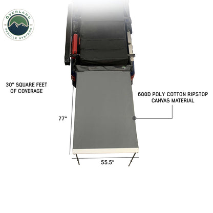 HD Nomadic 1.3 - Awning, 4.5’ Long, Grey Body, Green Trim & Black Travel Cover