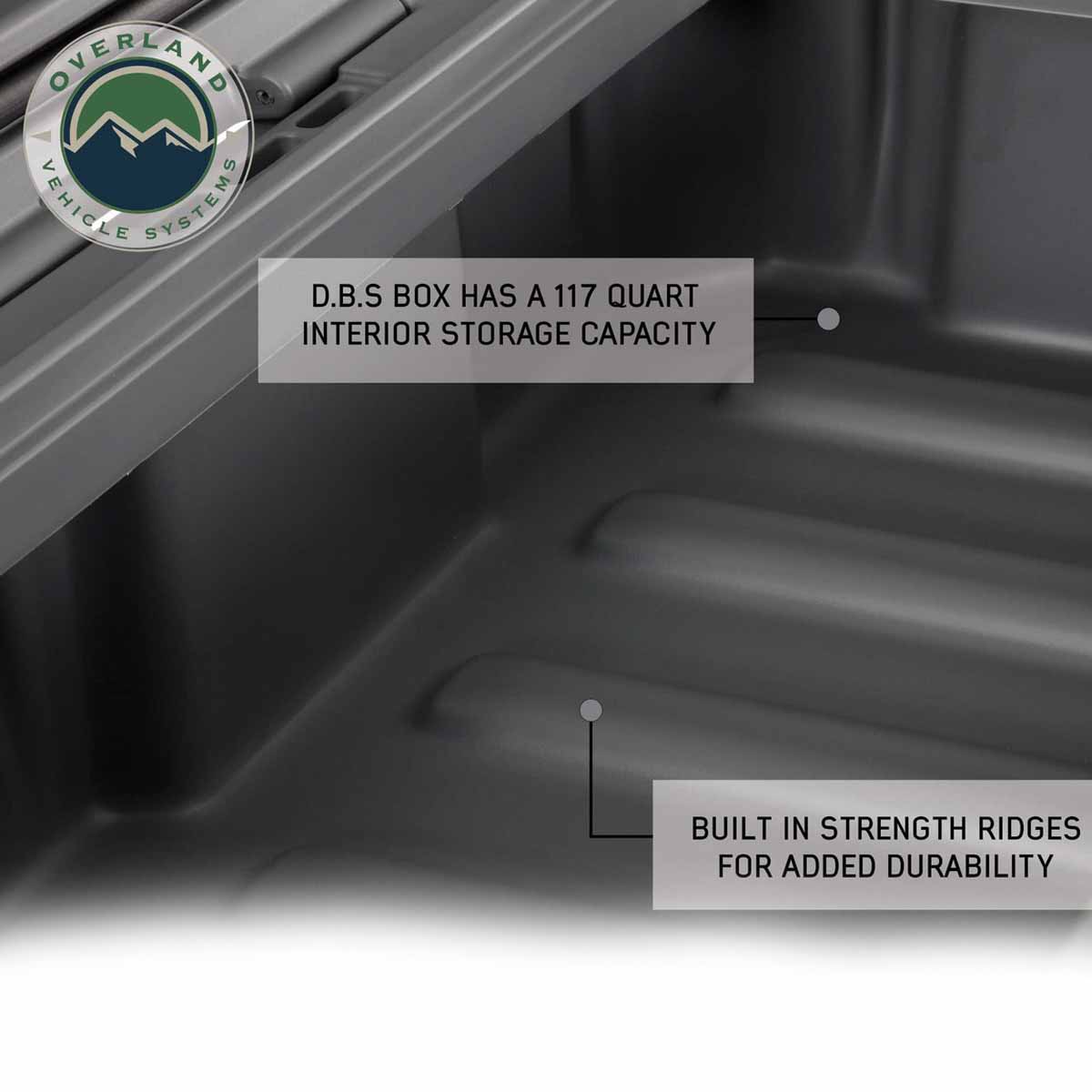 D.B.S.  - Dark Grey 117 QT Dry Box with Wheels, Drain, and Bottle Opener