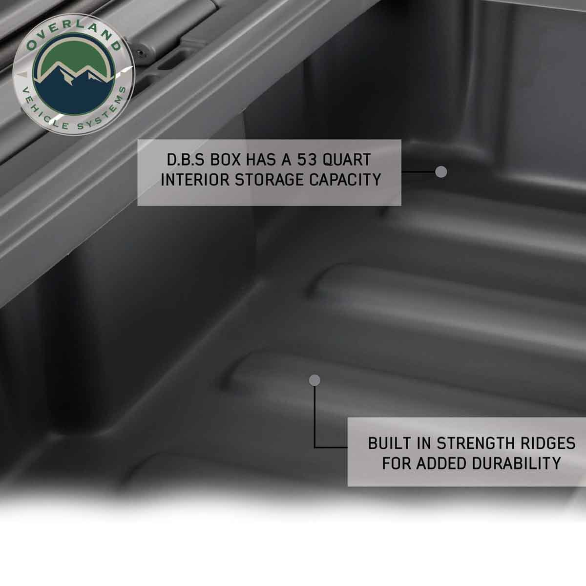 D.B.S.  - Dark Grey 53 QT Dry Box with Wheels, Drain, and Bottle Opener