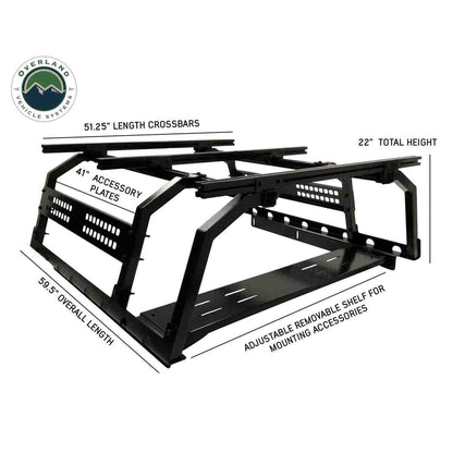 Discovery Rack with Side Cargo Plates and Front Cargo Tray System Kit - Mid Size Truck Short Bed Application