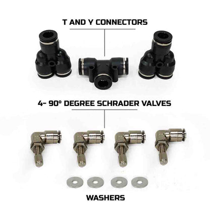 4 Tire Inflation System - Engine Mount With Box, Fittings, Hoses & Storage Bag - Jeep Wrangler & Unlimited JK