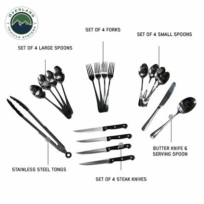 Overland Kitchen Kit - 39 Piece Utensil Set with Aluminum Storage Box and Custom Cut Foam