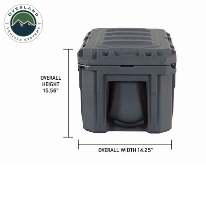 D.B.S.  - Dark Grey 53 QT Dry Box with Wheels, Drain, and Bottle Opener