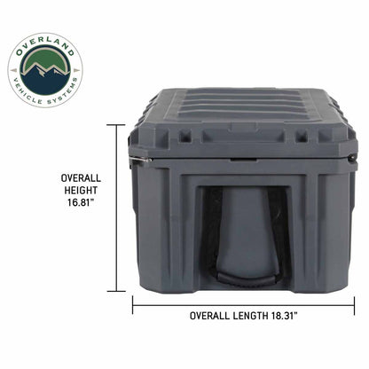 D.B.S.  - Dark Grey 95 QT Dry Box with Wheels, Drain, and Bottle Opener