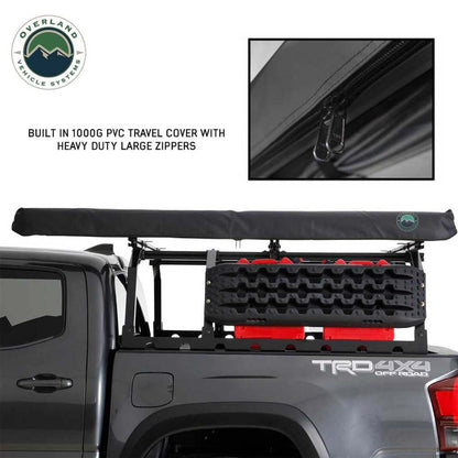 HD Nomadic 2.0 - Awning, 6.5' Long, Grey Body, Green Trim & Black Travel Cover