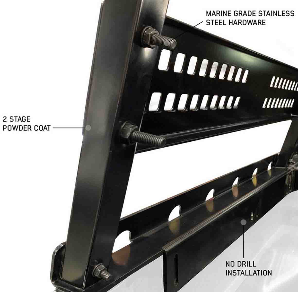 Discovery Rack with Side Cargo Plates & Front Cargo Tray System Kit for Full-Size Truck Short Bed Application