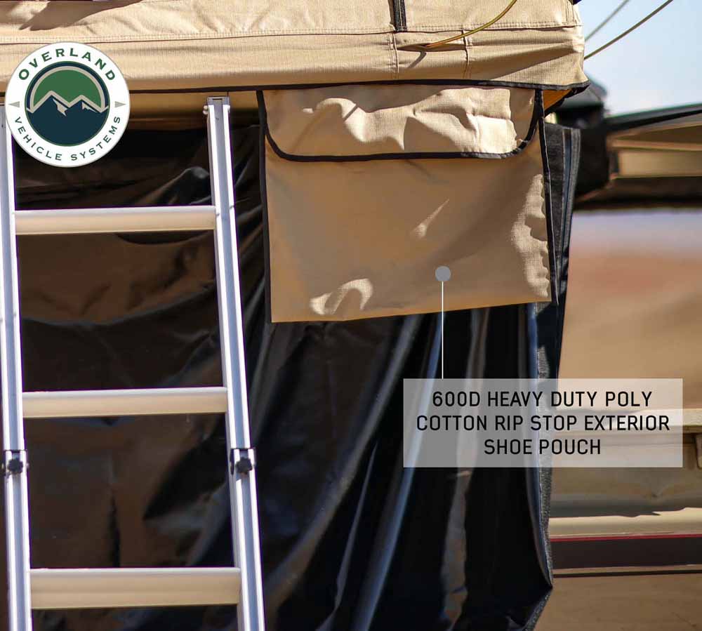 LD TMBK - Soft Sided Roof Top Tent, 2 Person, Tan Body & Green Rainfly