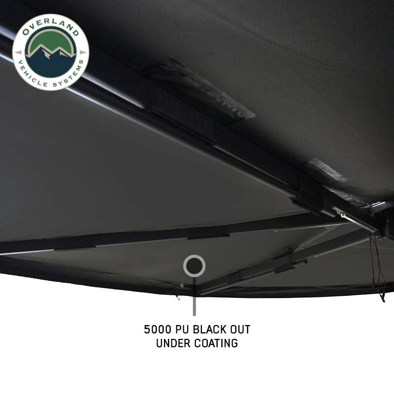 XD Nomadic 270 - Awning with Lights & Black Out, Passenger Side, Black Body, Black Trim with Black Travel Cover