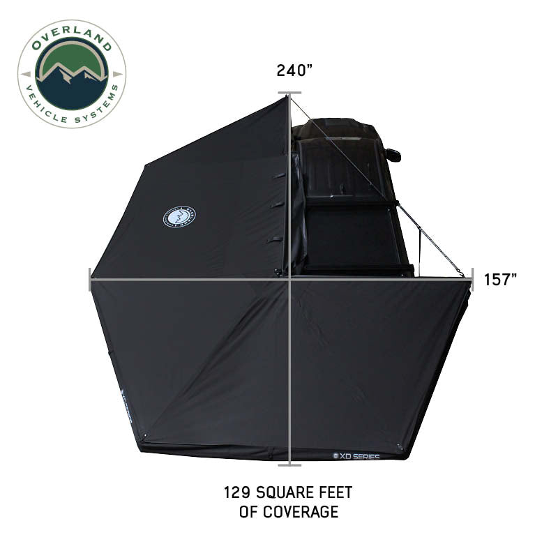 XD Nomadic 270 - Awning W/Lights & Black Out , Driver Side, Black Body, Black Trim & Black Travel Cover - No Brackets, No Hardware