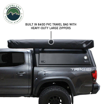 XD Nomadic 270 - Awning with Lights & Blackout, Passenger Side, Black Body, Black Trim & Black Travel Cover - No Brackets, No Hardware