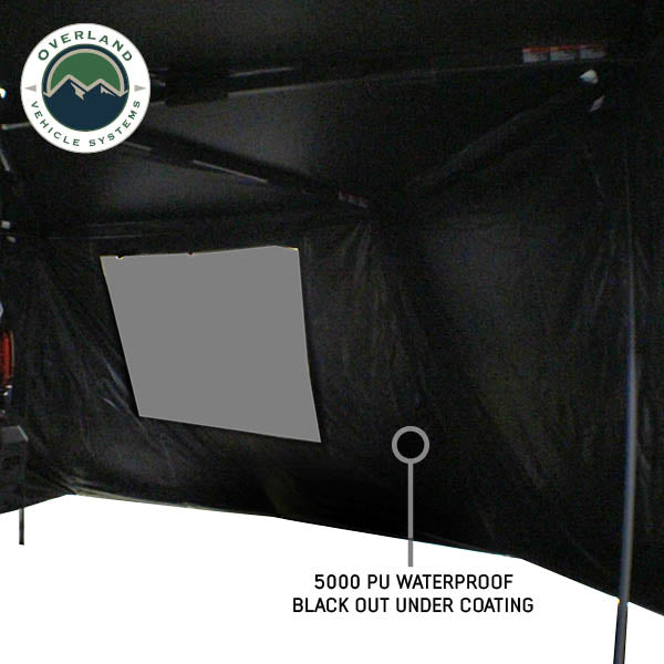 XD Nomadic 270 - Awning Wall 1 with Blackout, Passenger Side, Black Body, Black Trim with Storage Bag