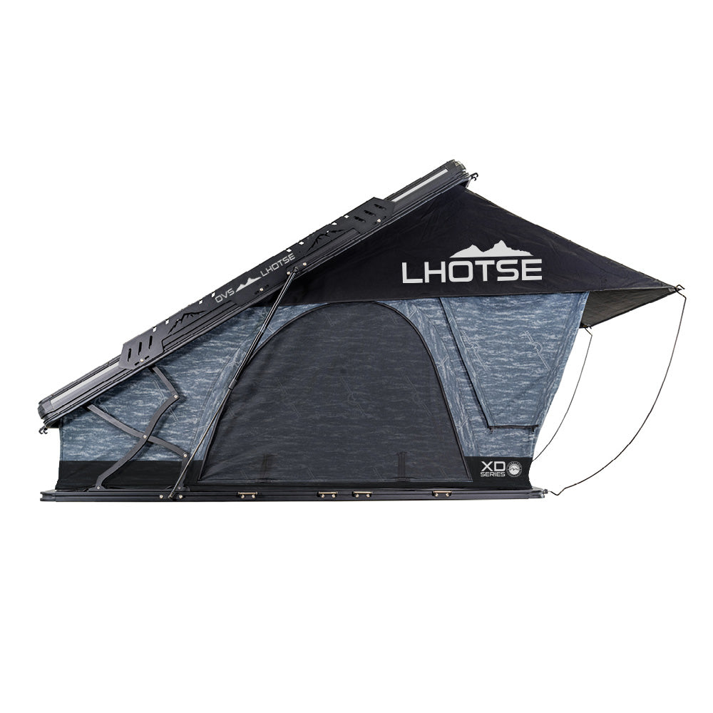 XD Lhotse - Clamshell Aluminum Roof Top Tent, 2 Person, Grey Body & Black Rainfly