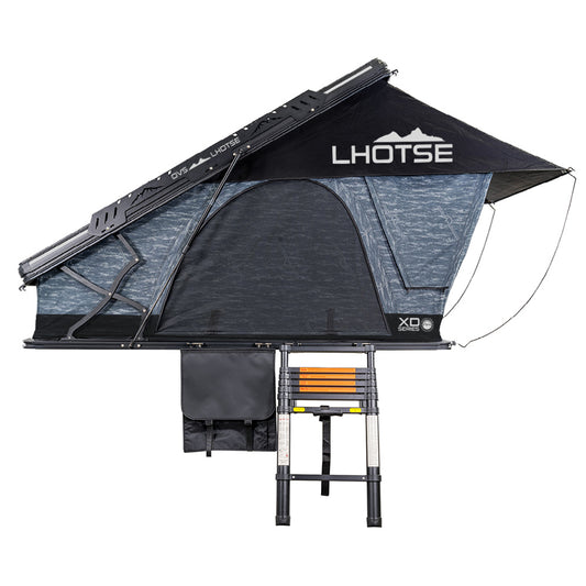 XD Lhotse - Clamshell Aluminum Roof Top Tent, 2 Person, Grey Body & Black Rainfly