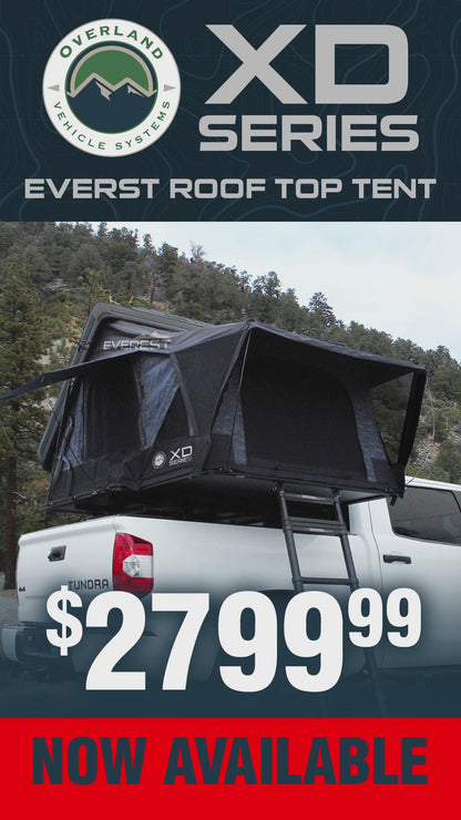 XD Sherpa S2S - Soft Sided Roof Top Tent, 2 Person, Grey Body & Black Rainfly